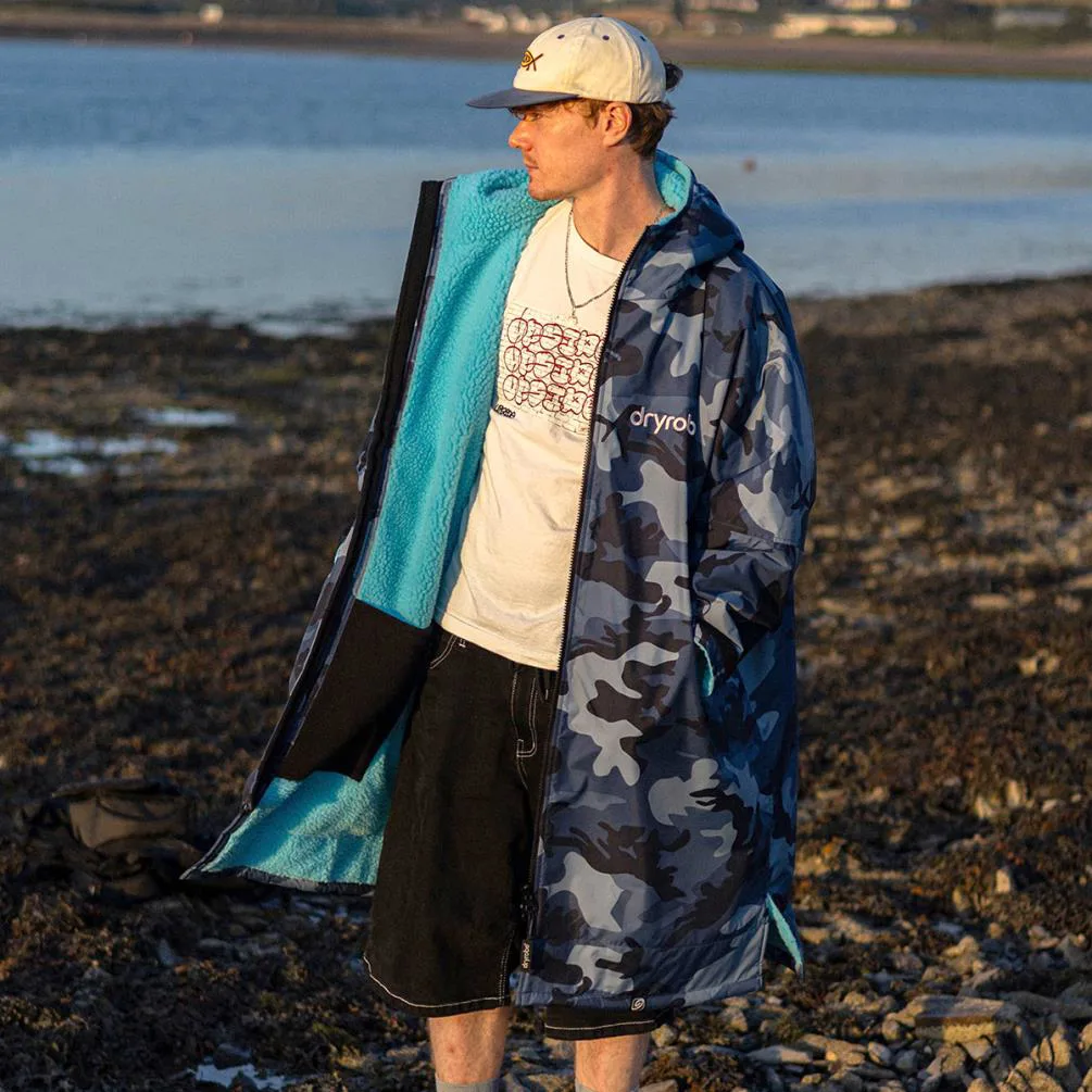 dryrobe Advance Long Sleeve Changing Robe - Blue Camo / Blue Extra Image 7